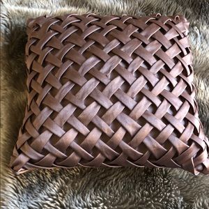 Taupe satin pillow, 11.5” W x 11.5” L